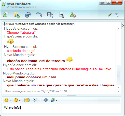 conversa engraçada no messenger