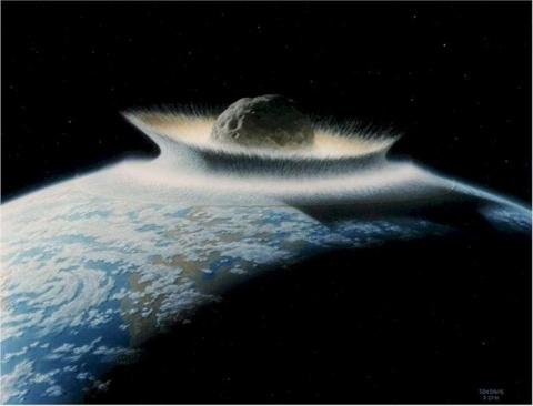 Meteor destroying the earth
