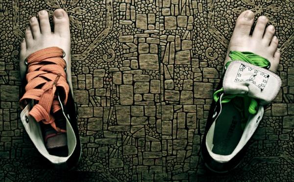 pes sapatos