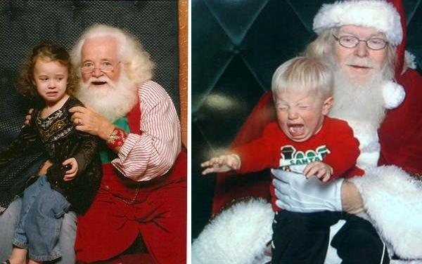 papai noel criança chorando