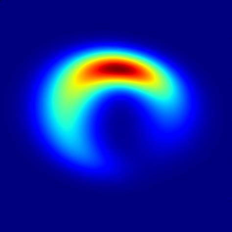 Esta imagem é a melhor previsão teórica das observações de Sgr A *, o buraco negro supermassivo no centro da nossa galáxia