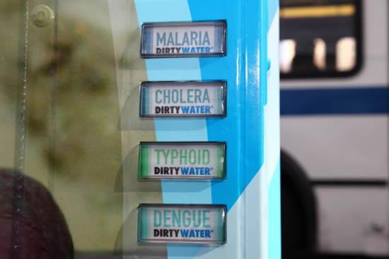 vending machine água contaminada