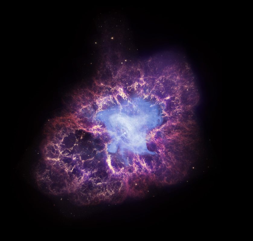 A star's spectacular death in the constellation Taurus was observed on Earth as the supernova of 1054 A.D. Now, almost a thousand years later, a superdense neutron star left behind by the stellar death is spewing out a blizzard of extremely high-energy pa