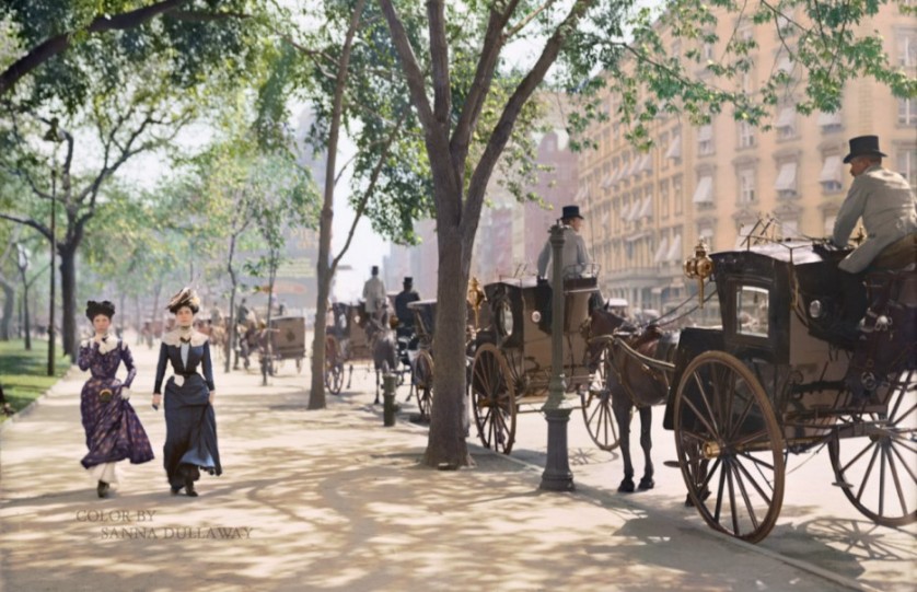 Madison Square Park em Nova York, por volta de 1900 