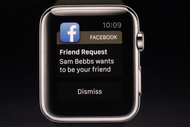 apple watch facebook notificação
