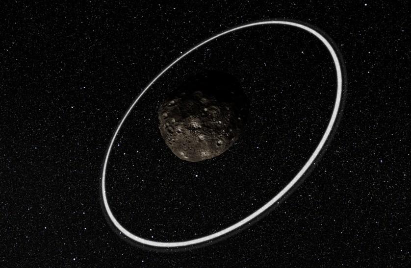 Artist’s impression close-up of the rings around Chariklo