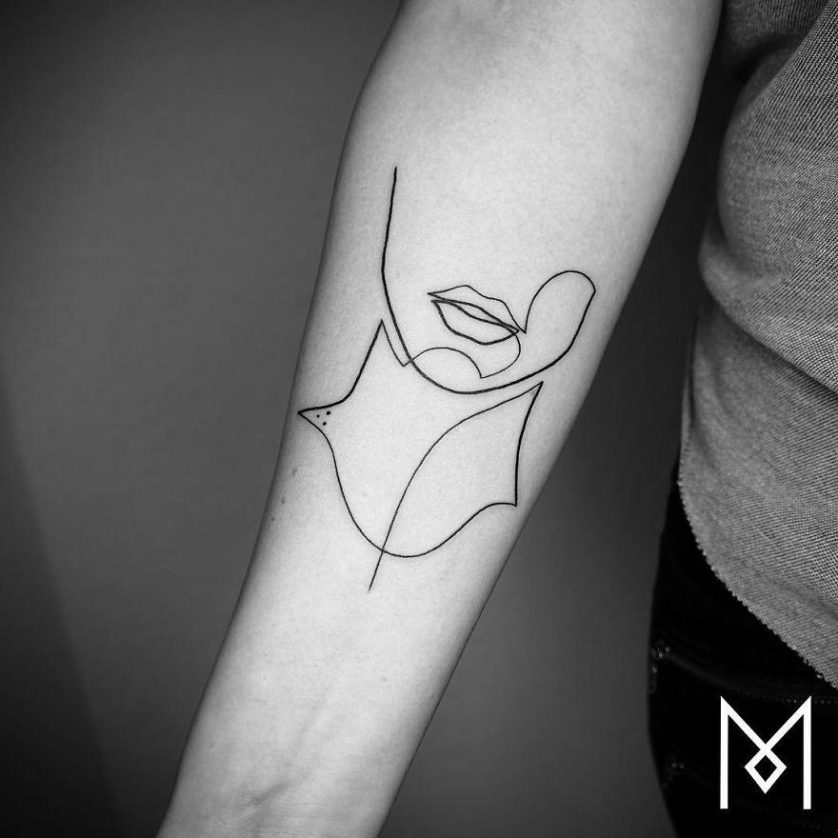 tatuagem uma linha minimalista 24