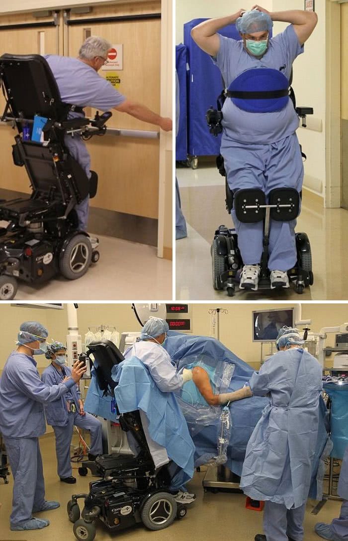 "Cadeira" de rodas que permite ao médico paralisado realizar cirurgias