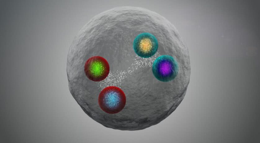 Uma impressão artística do novo tetraquark recentemente descoberto