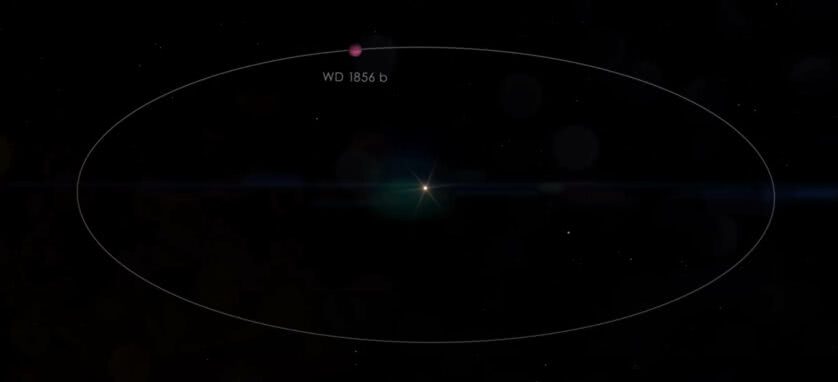 órbita de planeta gigante em estrela anã branca