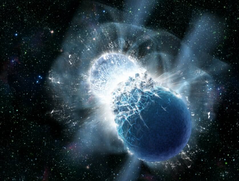colisao de estrelas de neutrons arte