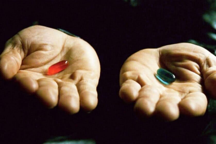 pilula vermelha e azul matrix