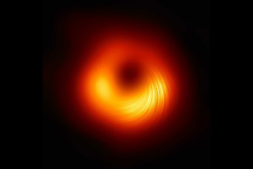fotografia campo magnético de um buraco negro
